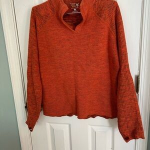 Mountain Hardwear Wool Sweater Knit Orange V-Neck Outdoors